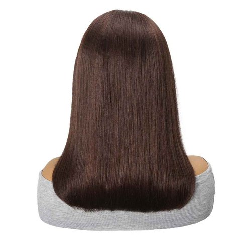 SEXAY Brown Bob Wig Human Hair 13x4 HD Lace Front Wig 100% Unprocessed Brazilian Virgin Human Hair #4 Bob Wigs Pre Plucked Natural Hairline with Baby Hair Brown Color Bob for Women(14")
