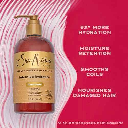 SheaMoisture Intensive Hydration Conditioner Manuka Honey and Mafura Oil for Dry, Damaged Hair Deep Moisturizing Conditioner 13 oz