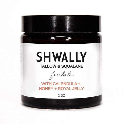 Shwally Tallow, Honey & Royal Jelly Non-Comedogenic Face Moisturizer - 100% Grass Fed Tallow with Squalane & Calendula - Rich in Vitamin A, K, D & E (Organic Vanilla + Frankincense)