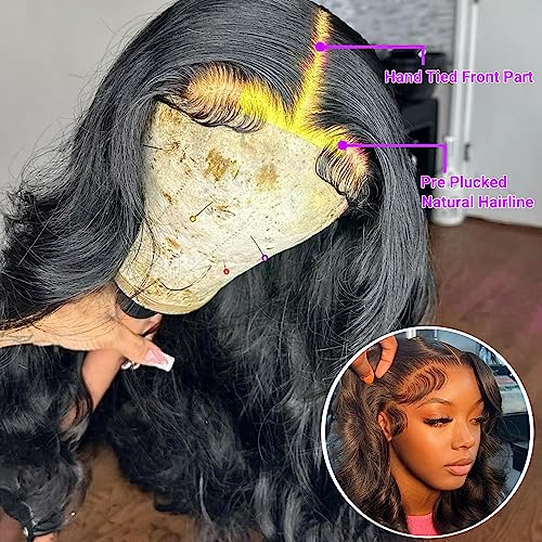 20 Inch Lace Front Wig Human Hair Body Wave Wigs for Black Women HD 13x4 Lace Frontal Glueless Wigs Human Hair Pre Plucked With Baby Hair Natural Color