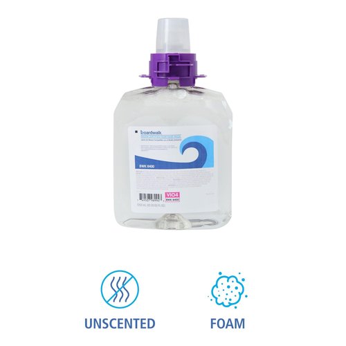 Boardwalk 6165-04-GCE00VL Green Certified Fragrance Free 1250 mL Foam Soap Refills (4/Carton)