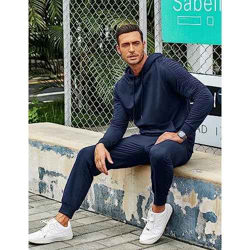 COOFANDY Men's Tracksuit 2 Piece Hoodie Sweatsuit Sets Casual Jogging Athletic Suits