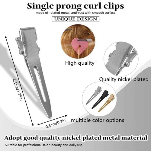 Glamordove Hair Extension Tool Kit Stainless Steel Pliers Micro Beads Remover Hook Looper Hair Gripper Sectioning Clips Wefting Sewing Salon Barber Accessories (Gold)