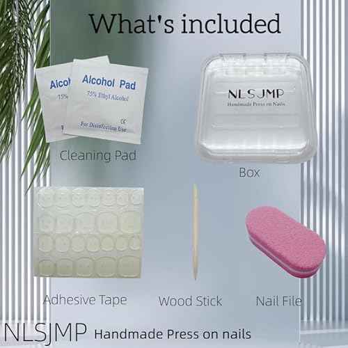 handmade nails press on Salon Quality false nails Reusable short square round red green christmas gifts tree cute acrylic fake nails designed kit,10 Nails Size M #1201
