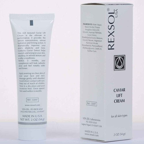 REXSOL Caviar Lift Cream | Contains Prunus Amygdalus Dulcis Oil, Glycerin, Beeswax & Caviar Extract | Improves your skin’s elasticity and tone| Utmost hydration and firming action(54 gr/2 fl oz)