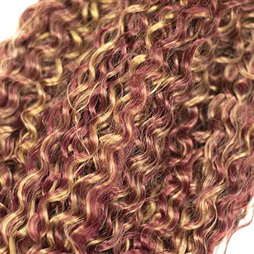 Burgundy Human Hair Bundles - Deep Wave Brazilian Unprocessed Virgin Hair - 22 24 26 Inch Red Highlight 99j Hair - 3 Bundles Set