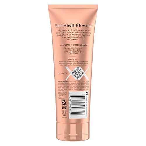 Nexxus Blow Dry Cream Frizz Control for Weightless Style & Volume, with StyleProtect Technology 6 oz