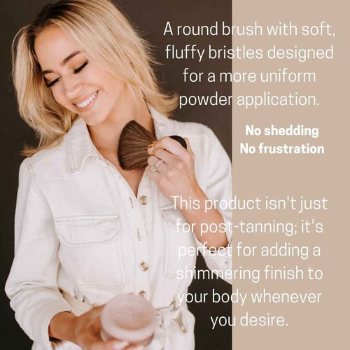 Bronze Cactus Quick-Dry Powder Kit – Post-Tan Powder & Brush | Eliminates Sticky Post-Tan Residue | Vegan, Talc-Free Formula | Hydrating, Dermatologist-Tested | Suitable Face & Body | 0.5 oz