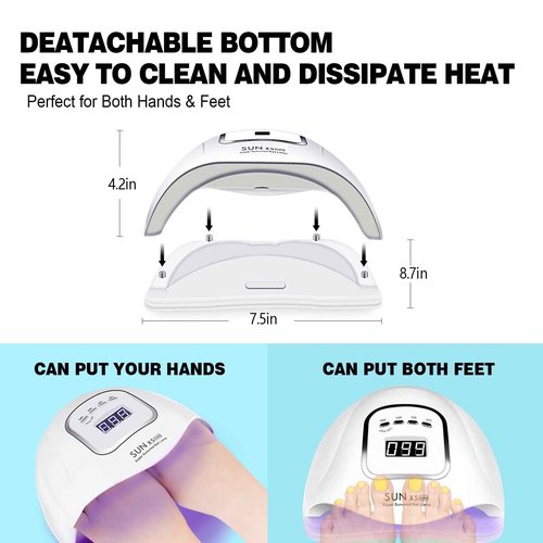 LAVAED UV Nail Lamp UV Light for Gel Nails, Nail UV Lamp Gel Nail Lamp Professional Fast Curing Light UV Nail Light with 4 Timer Setting Auto Sensor, LED Smart Gel Nail UV Light for Gel Polish