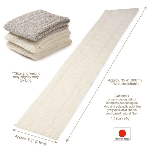 Exfoliating Washcloth [Made in Japan] Shower Back Scrubber, Plant-Based Loofah (3pcs Set)