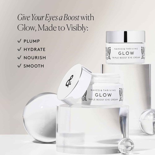 Naked & Thriving Glow Triple Boost Eye Cream | Hyaluronic Acid & Squalane | Hydrate, Moisturize & Nourish | Vegan, & Naturally-Derived | Highly-Concentrated Antioxidant Blend (15mL)
