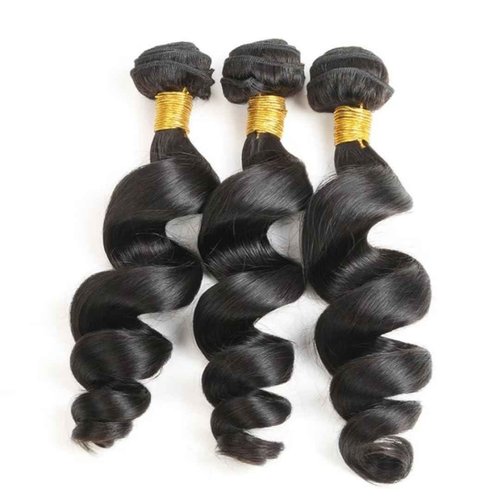 Ladiaryf Loose Wave Bundles Human Hair Short Brazilian Virgin Human Hair Loose Wave Natural Black Color Can Be Dyed and Styled 3 Weave Bundles Total 300g 12 14 16 Inch