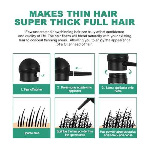 GREY Hair Fibers for Thinning Hair 27.5g Bottle with Applicator | Undetectable & Natural Keratin Hair Fibers Concealer for Hair Loss for Men and Women | Hair Building Fibres Powder [GREY]