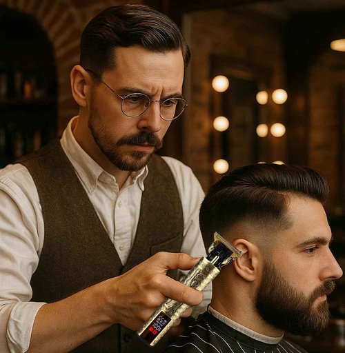 Hair Clipper for Men Professional Beard Trimmer Rechargeable Barber Cordless Zero Gapped Hair Clippers with LCD Display Electric Shaver Gifts for Men