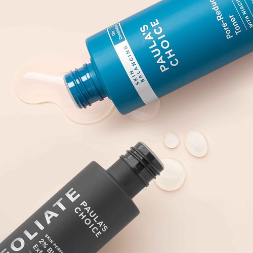 Paula's Choice 2% BHA Liquid Exfoliant & Skin Balancing Toner, Minimizes Clogged, Enlarged Pores with Salicylic Acid & Niacinamide, for Combination & Oily Skin, Fragrance-Free, Set of 2