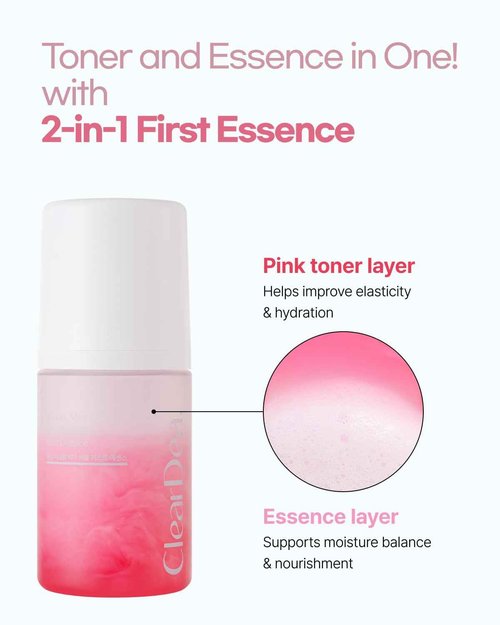 ClearDea Mucin Mineral Vita Bubble First Essence Duo with Micro-Bubble Formula and 2-in-1 Toner Serum, Korean Beauty for Glass Skincare, 60 ml x 2 – Hydrating Firming Cream, Best Glow Up Essentials