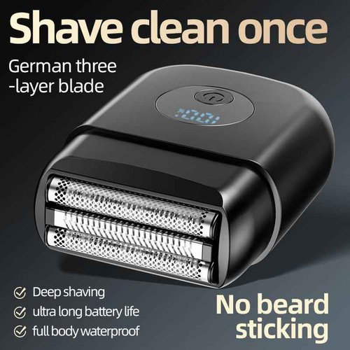 PYDINU Electric Foil Shavers for Men, New Mini Electric Razor with 3 Floating Blades, LED Display, USB-C Fast Rechargeable, Travel Portable Beard Trimmer for Men, Gifts for Dad Him (Black)