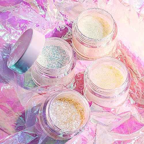 2 Pack Body Glitter Gel - Cosmetic-Grade, Color Changing Christmas Glitter Makeup for Face, Body, and Hair, Safe and Easy to Use, Perfect for Festivals Parties (01 Golden Mirage + 02 Stardust Pink)