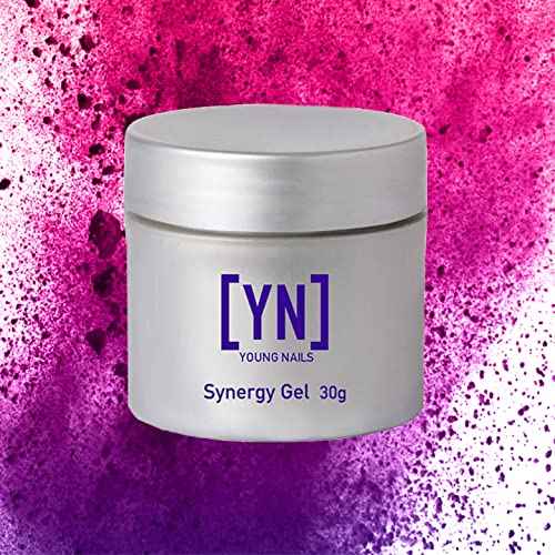 Young Nails Synergy Gel System, Building Gel - Hard Builder Gel, Superior Adhesion & Strength, Structured Nail Gel Builder - Build Gel, Clear, 30g