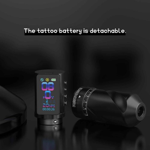 Wormhole Tattoo Gun Kit Tattoo Kit with 7 Adjustable Stroke 2,300mAh Power Wireless Tattoo Machine with Normal/Jump-Start/Dot Working Mode with LED Digital Display for Artist WTK381