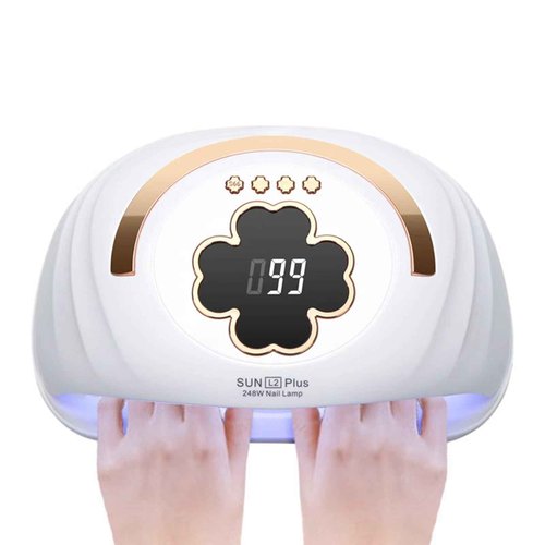 UV LED Nail Lamp for Two Hand, 248W Large Space UV Light for Nails,45 LED Beads and Professional Manicure Nail Lamp with Automatic Sensor (White)