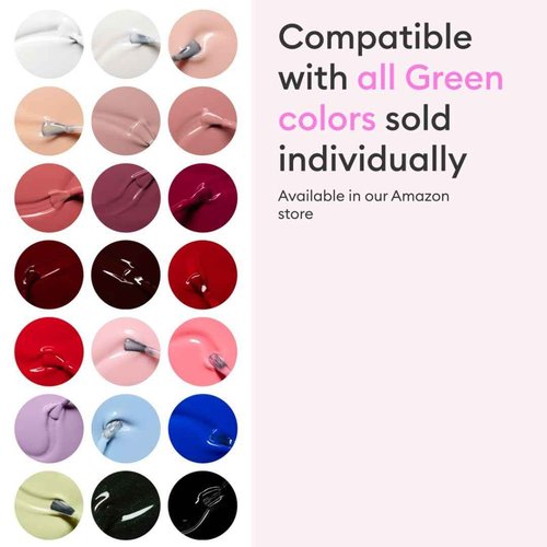 Manucurist System Green™ (Poppy Red) - Professional Manicure Gift Set, Vegan : 1 Nail Prep, 1 Base Coat, 1 Poppy Red Nail Polish, 1 Top Coat, Drying Drops -Christmas Gifts for Women - Gifts for Her