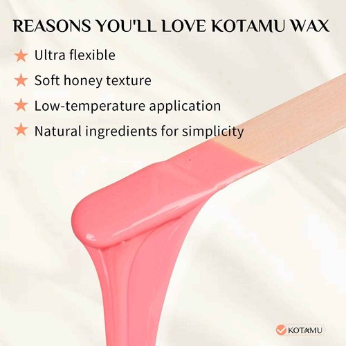 KOTAMU Waxing Kit Black Digital, Pink Wax Beads for Hair Removal, Target Thin Fine Hair Face Eyebrows Chin Legs Underarm Bikini Waxing, Suitable for Women and Men
