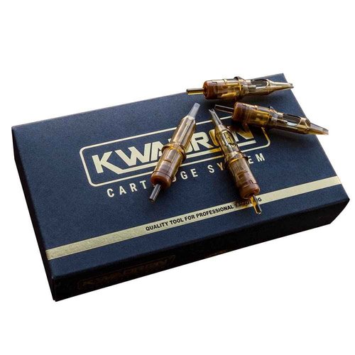 Kwadron Cartridge Tattoo Needles Cartridges, Box of 20, Curved Mag Shaders #10 Long Taper - 27 Curved Mag #10 Long Taper - 30/27SEMLT