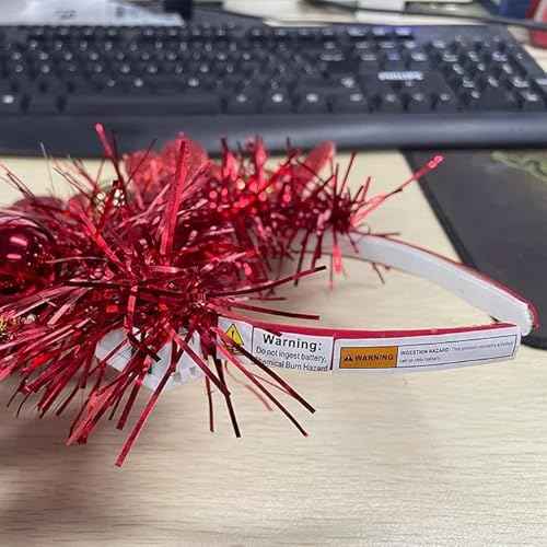 CLOACE Valentine's Day Heart Headband Light Up Red Hearts Hair Band LED Flower Party Featival Hair Accessoires for Women and Girls (Red)