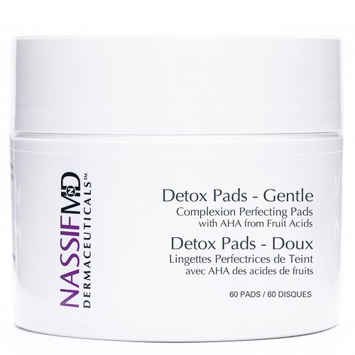 Gentle Detox Pads by NassifMD | Surgeon-Created Fruit Acid Complex for Sensitive Skin—Brightens, Exfoliates & Reduces Wrinkles, Dermatologist-Tested