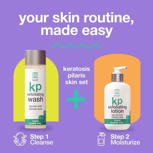 TOUCH Keratosis Pilaris Exfoliating Body Wash Cleanser Plus Moisturizing Body Lotion