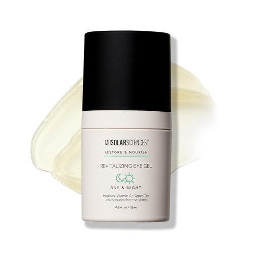 MDSolarSciences Revitalizing Eye Gel | Fine Line Treatment for Anti-Aging | Brightens & Reduces Dark Circles, Puffiness, & Wrinkles | Firming Eye Gel with Antioxidants and Hyaluronic Acid (0.5 Fl Oz)