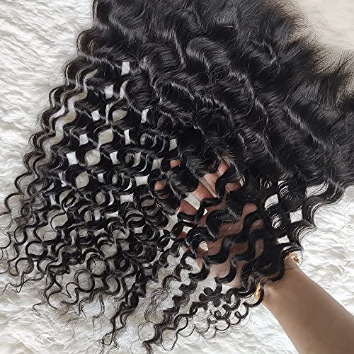 Soft Brazilian Hair Transparent Full Lace Frontals With Baby Hair 20 Inch Water Wave Pre Plucked 13X4 Ear to Ear Lace Frontal Closure Human Hair Pieces