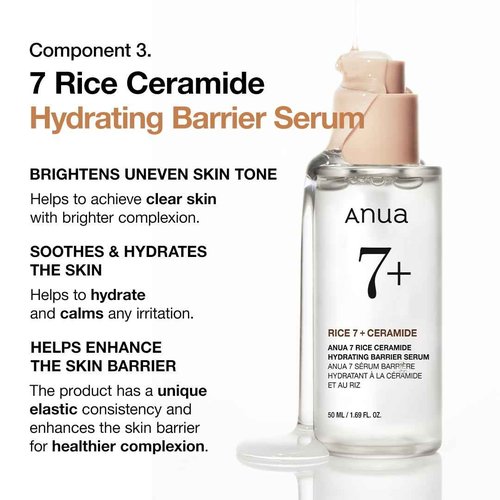 Anua Rice Trio Set : Rice Cleansing Powder & Milky Toner & Hydrating Serum, Marshmallow face mask maker, for Glass skin,Korean Skincare