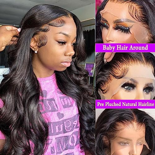 20 Inch Lace Front Wig Human Hair Body Wave Wigs for Black Women HD 13x4 Lace Frontal Glueless Wigs Human Hair Pre Plucked With Baby Hair Natural Color