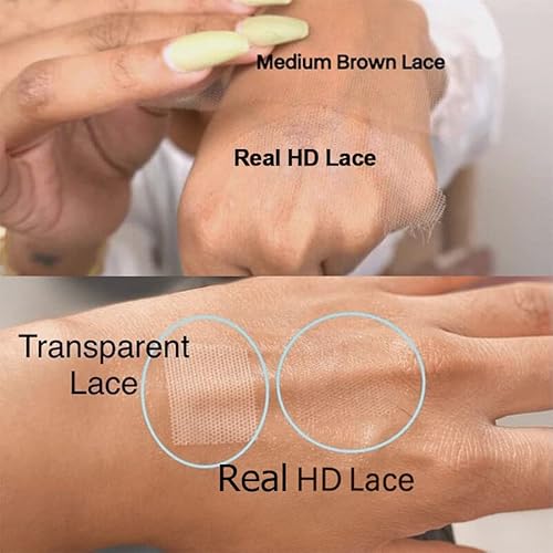 MEODI 2x6 Skinlike HD Lace Closure Only, 0.1mm Ultra-thin Invisible HD Lace Can Melt into Any Skin Tone Pre-plucked Straight Human Hair Clsoure 16 Inch