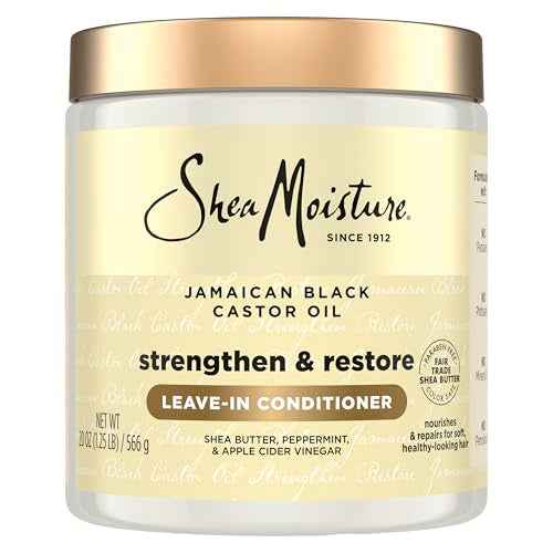 SheaMoisture Leave In Conditioner Jamaican Black Castor Oil Conditioner For Hair To Soften and Detangle Hair 20 oz