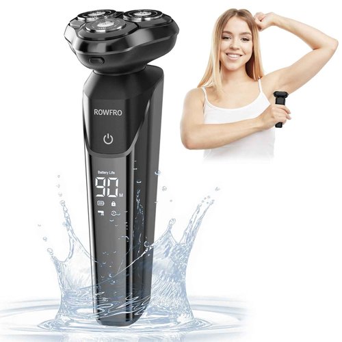 Electric Razors for Women, Facial Hair Removal, Bikini Trimmer, Rechargeable Womens Electric Shaver for Legs, Face, Lips Hairs, Wet and Dry Shaving, Type-C Fast Charging, LED Display