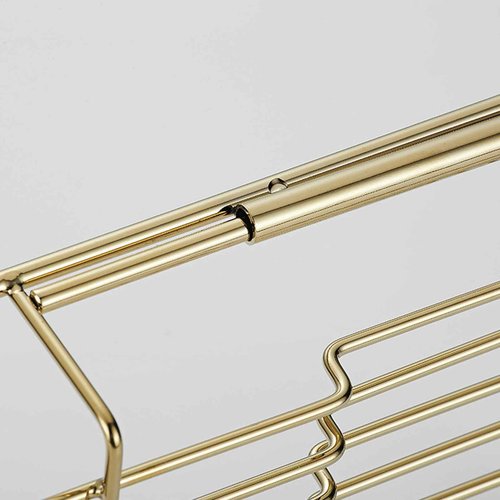 GIYDNEI Stainless Steel Bathtub Caddy Tray, Expandable Bathtub Holder Table, Adjustable Bathroom Tray, Bath Organizer Tub Shelf,Gold,26.8~35.4in