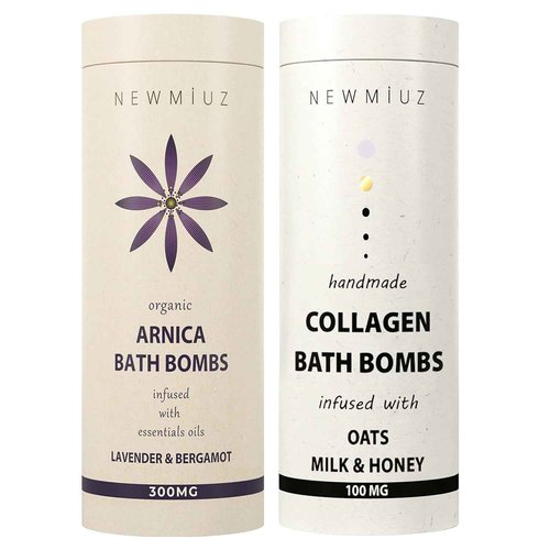 Collagen & Arnica Fizzing Bubble Bath Bombs Gift Set Pack of 2 Perfect Self Care Gift for Birthday Christmas or Stocking Stuffers