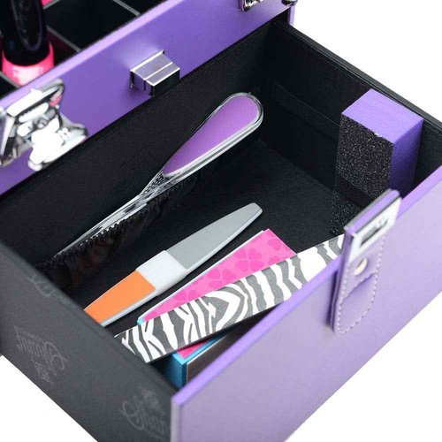 SHANY Color Matters - Makeup Travel Case Nail Accessories Organizer and Makeup Train Case - Makeup Storage Box - Violet Dynasty