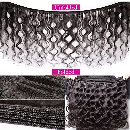 Body Wave Bundles with Closure (12 14 16+10£¬Free Part) Brazilian Virgin Hair Weave Bundles with Lace Closure Body Wave Human Hair Bundles and Closure Hair Weft Natural Color for Black Women