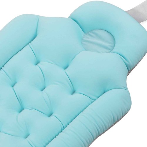Adult Bath Pillow, Foldable Neck Support EPS Full Body Bath Pillow High Elasticity Quick Drying for Home Use (Blue)