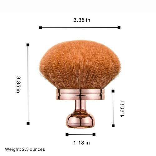 2-Piece Luxury Kabuki Brush Set for Body & Face - Extra Large Fluffy Makeup Brush for Self Tanner, Foundation & Loose Powder, Back Lotion Applicator, Super Soft Bristles (Rose Gold with Gift Box)