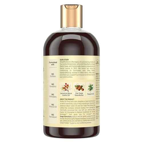 SheaMoisture Strengthen and Restore Shampoo Pure Jamaican Black Castor Oil for Damaged Hair To Cleanse and Nourish Hair 13 oz