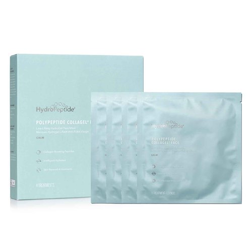 Hydropeptide Polypeptide Collagel+ Plus Face Mask, Line Lifting Hydrogel Peptide Facial Treatments, 4 Count
