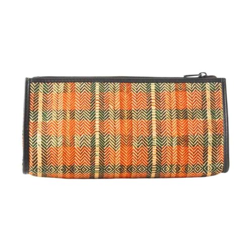 Myra Bag Pouch for Women - Southwestern Aztec Canvas Cosmetic Makeup Bag for Travel - Orange