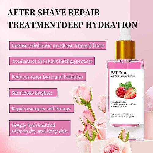 After Shave Oil for Women Men, After Serve Oil for Smooth Skin, Prevent Ingrown Hairs & Dryness, Reduce Ingrown Hairs & Dryness (Strawberry Vanilla + Passion Fruit, One Size)