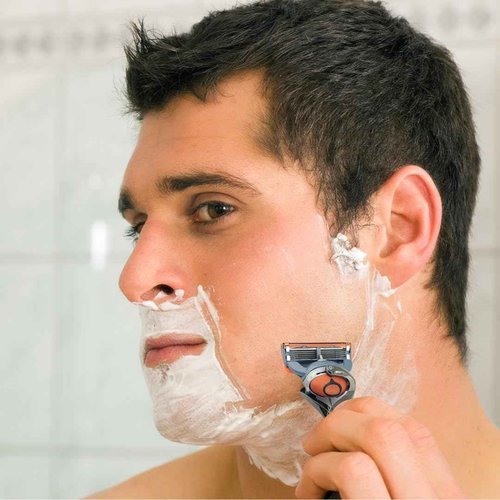 G.B.S Chrome Shaving Set for Men 5 Blade Chrome Razor- Flex ball Handle Razor with Flex ball Pivot Ball technology, Shaving Brush, Chrome Razor Stand Grooming Set 3 PCS