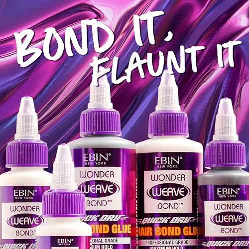 EBIN NEW YORK Wonder Weave Bond Hair Bond Glue Clear 2 Fl Oz ? Quick-Dry Hair Glue with Strong Hold for Weave and Track Application ? Quick Formula for Seamless Styling at Home or in Salon